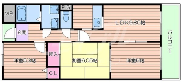 サンリッツ東千里の物件間取画像